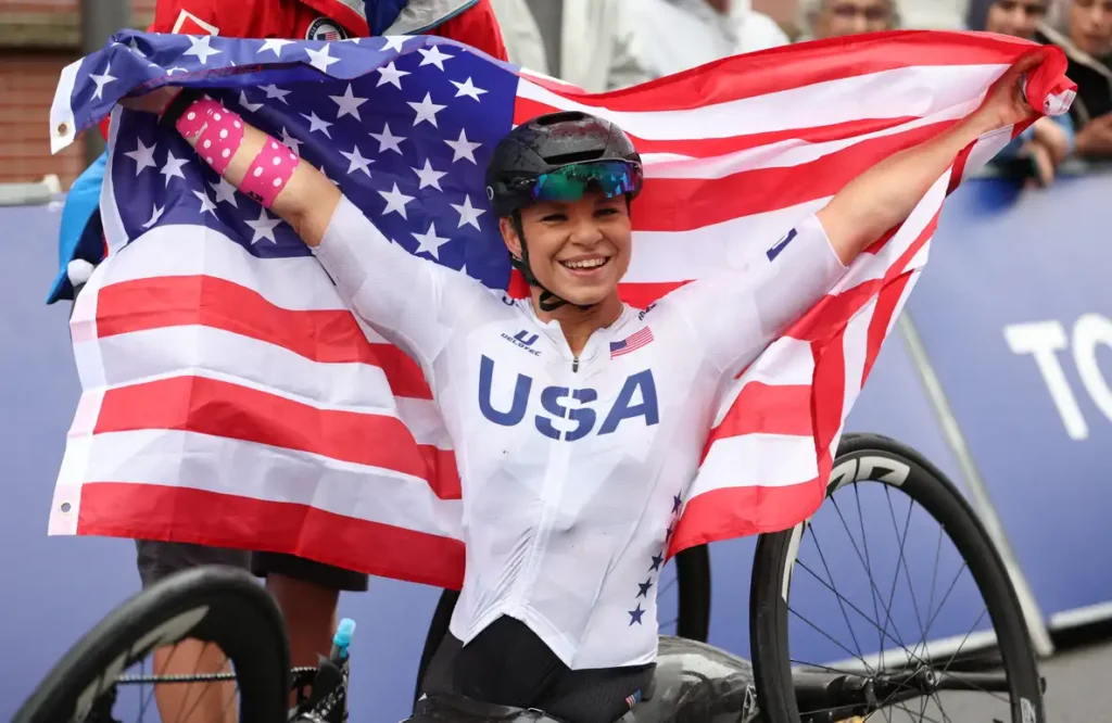 Oksana Masters wins gold at Paris 2024 Paralympics. Photo by Getty Images