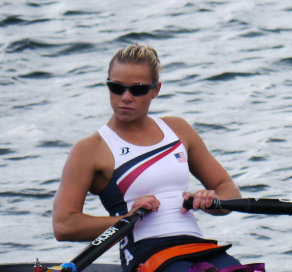 Oksana Masters rowing. Photo from wikipedia.org.