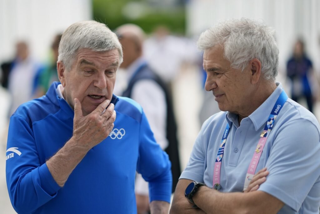 Thomas Bach and Juan Antonio Samaranch. GETTY IMAGES